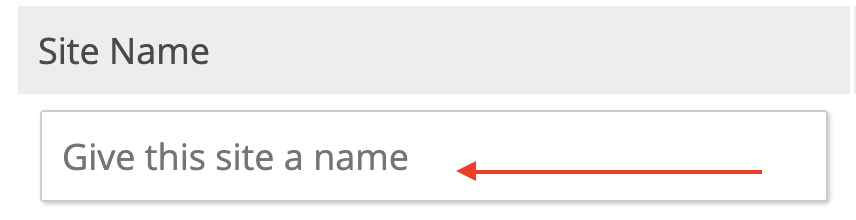 Create Site Name Button