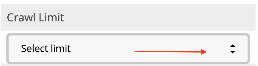 Select Crawl Limit Button e.g. 100