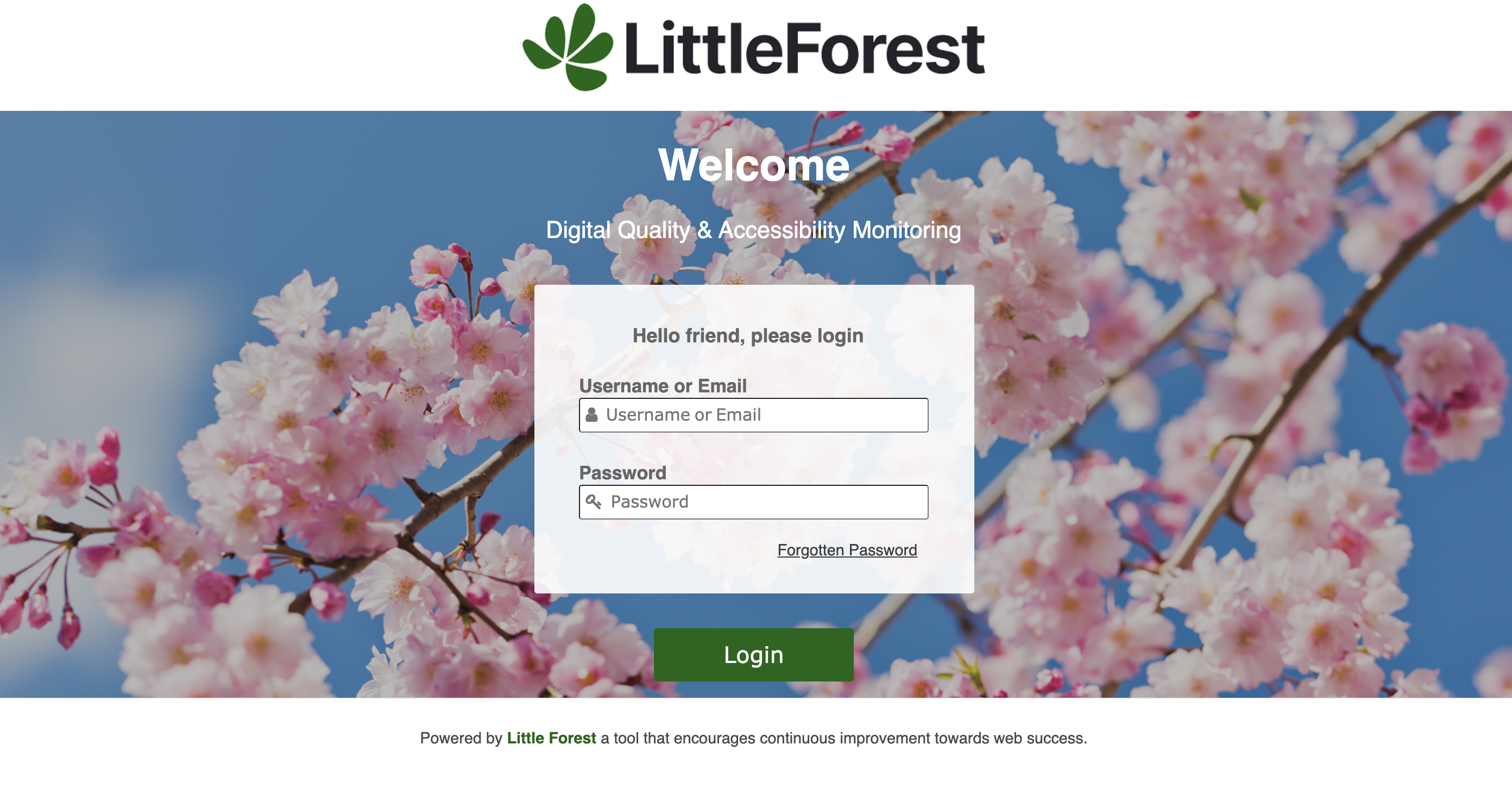 Little Forest Login Screen